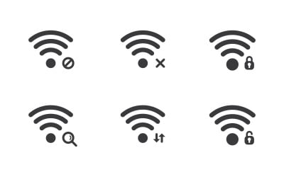 Wifi internet Connection concept icon logo illustration design v1.2