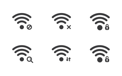 Wifi internetanslutning koncept ikon logotyp illustration design v1.2