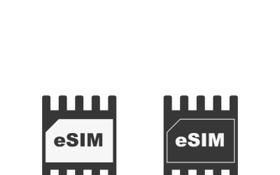Dual-Design eSIM Vector Icon for Digital Connectivity Solutions