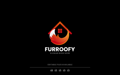 Gradient Modern Tail Fox Logo Design