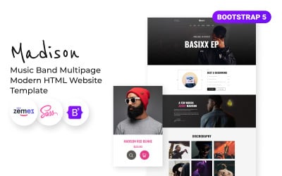 Madison - Modelo de site HTML5 de várias páginas para cantor