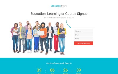 Modelo de página inicial responsiva de educação