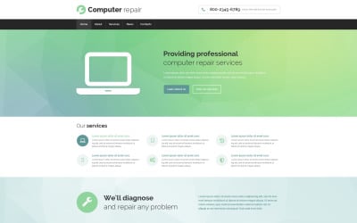 Modelo de site responsivo para conserto de computador