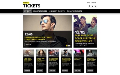 Moto CMS HTML Vorlage für Eintrittskarten Website #53634