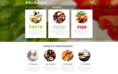 Responsiv webbplatsmall för italiensk restaurang