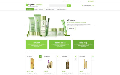 Reszponzív Organic Products Store ZenCart sablon 53643