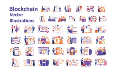 Blockchain Vector Illustration Pack – Decentraliserad designkraft