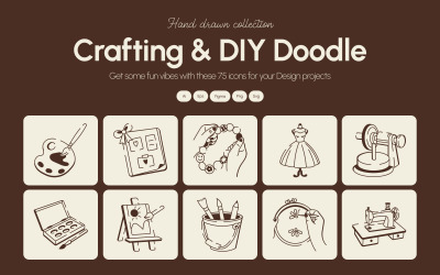 Crafting and DIY Doodle Icon set