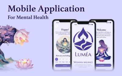 Lumea – szablon interfejsu aplikacji mobilnej dla kobiecego dobrego samopoczucia i samoopieki
