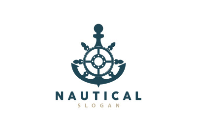 Scheepsroerlogo Maritiem Vector Eenvoudig V5