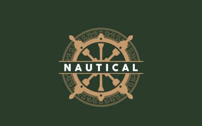 Ship Rudder Logo Maritime Vector Simple V8