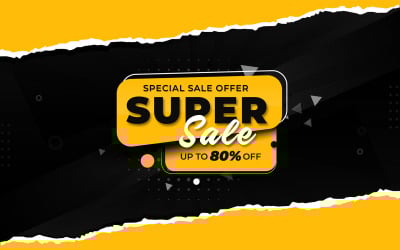 Super Realistic Sale Yellow and Dark Premium Ripped Paper Background