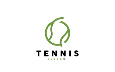 Tennis Logo Design Vector Simple Silhouette V7