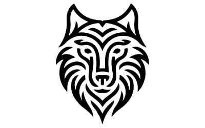 A logo design featuring a stylized WOLF head