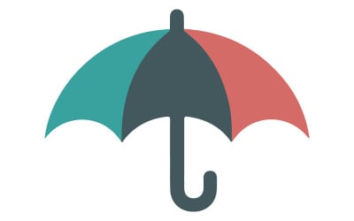A minimalist logo design umbrella icon