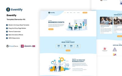 Eventify – Modern WordPress Elementor Template Kit for Events and Conferences