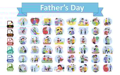 Father’s Day Vector Illustration Pack – Celebrate Dad in Every Style