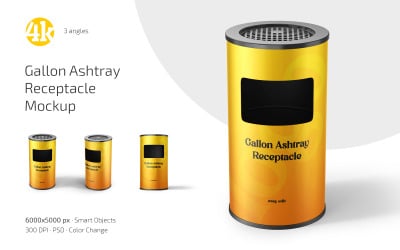 Gallon Ashtray Receptacle Mockup Set
