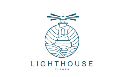 Logo latarni morskiej Beacon Vector Modern V3