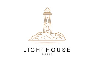 Logo latarni morskiej Beacon Vector Modern V4