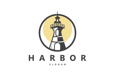 Logo latarni morskiej Beacon Vector Modern V6