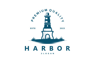 Logo latarni morskiej Beacon Vector Modern V7