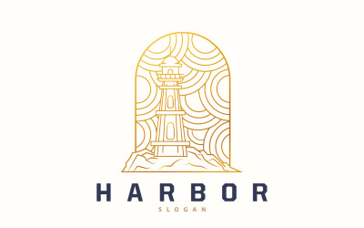 Logo latarni morskiej Beacon Vector Modern V8