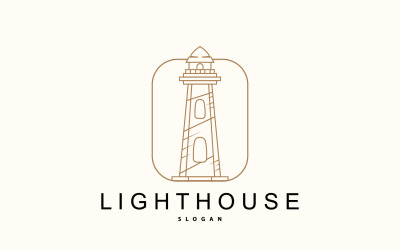 Logo latarni morskiej Beacon Vector Modern V9