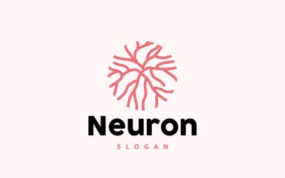 Neuron Logo Nerve Seaweed Vector Abstrakcja V11