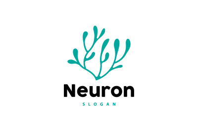 Neuron Logo Nerve Seaweed Vector Abstrakcja V5