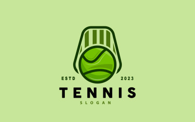 Tennis Logo Design Vector Simple Silhouette V16