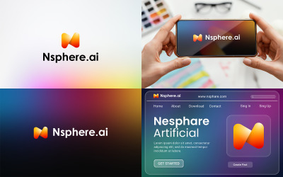 Creative Gradient Letter N Logo Template