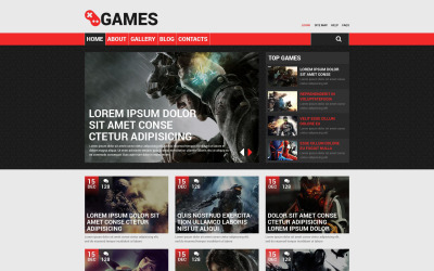 "Game Portal Responsive Drupal Template" thème Drupal adaptatif #53753