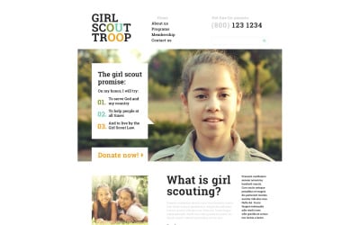 Modello di sito Web di truppe scout per bambini