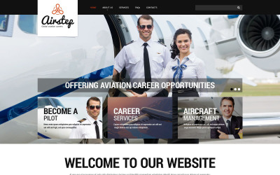Modello di sito Web reattivo della compagnia aerea privata