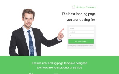 Modelo de página de destino responsiva de negócios e serviços