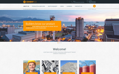 Modelo de site de empresa de cimento