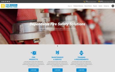 Modelo de site de negócios de proteção contra incêndio