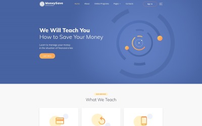 Modelo de site HTML5 da MoneySave Online School