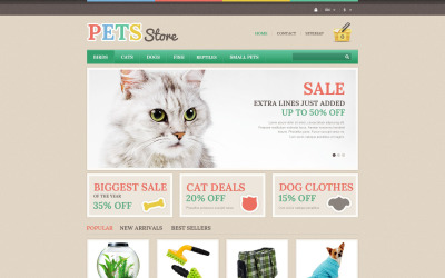 "Pets Store" - адаптивний PrestaShop шаблон №53715
