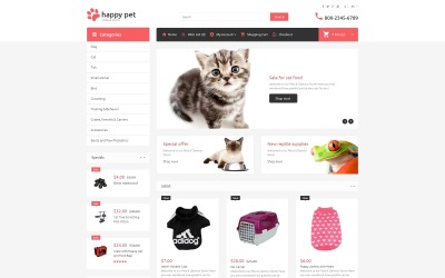 Responsywny szablon OpenCart Pets #53712