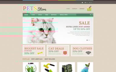 Reszponzív Pets Store PrestaShop sablon 53715