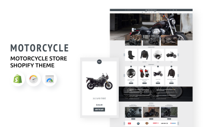 Téma eCommerce Shopify pro obchod s motocykly a jízdními koly