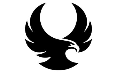 A minimalist logo illustration of an eagle