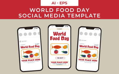 Шаблон для социальных сетей Всемирного дня продовольствия