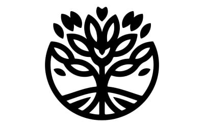A tree silhouette vector art illustration with white background