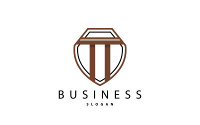 Minimal initial T-bokstavslogotyp modern V4