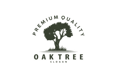 Oak Tree Logo Minimalist Design Vector  V1