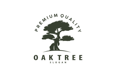 Oak Tree Logo Minimalist Design Vector  V3