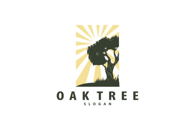 Oak Tree Logo Minimalist Design Vector  V4
